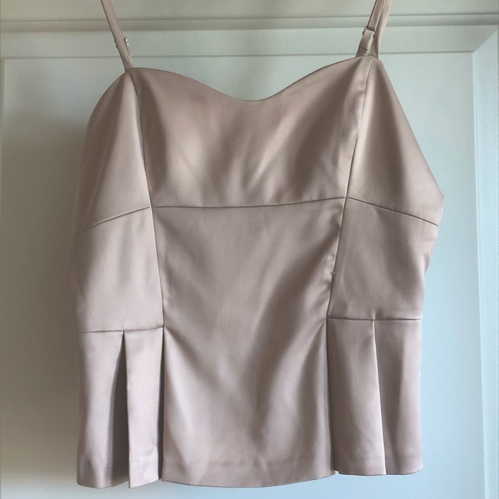 1.State Champagne Satin Bustier-Style Cami S